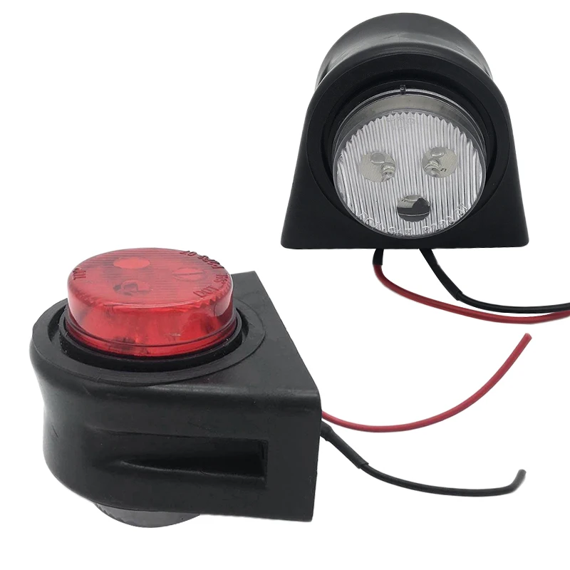 

10-30V For Truck Trailer Lorry 2PCs Wearproof Universal 12LED Auto Side Marker Lights Bright Flat Lamp Indicator