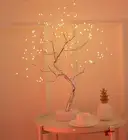 Светодиодный ночсветильник в форме дерева, медный провод, питание от USB, лампа для светлячков, фейерверк, сенсорный выключатель, настольная лампа, Рождественский Декор