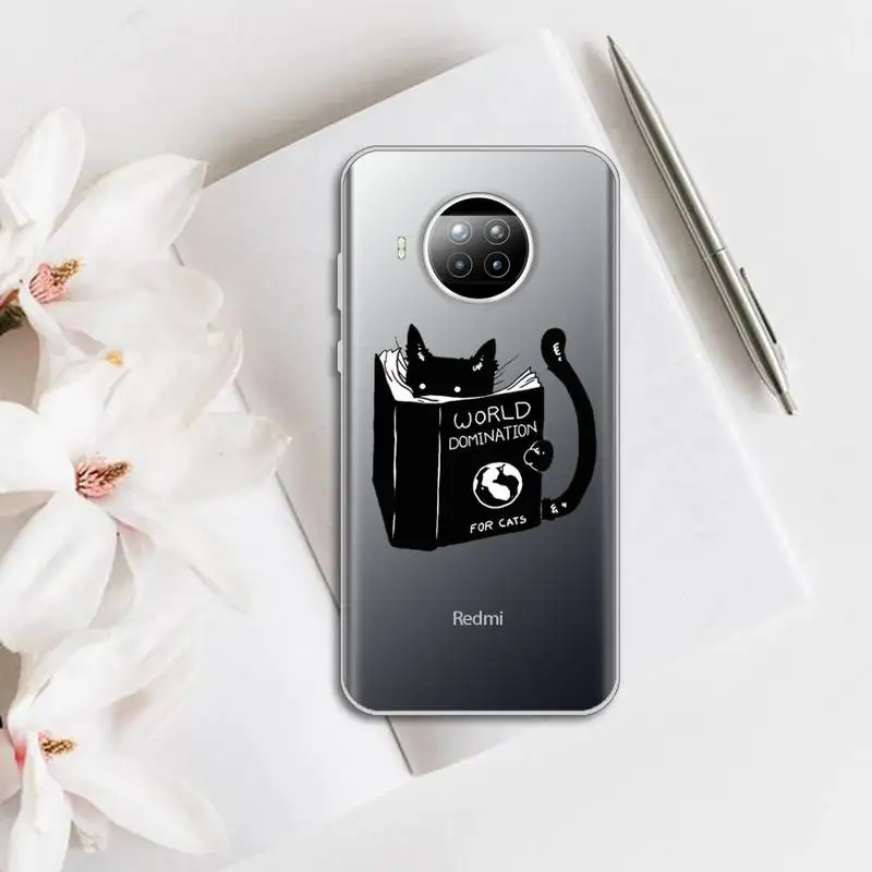 

Cartoon cute cat lovely animal Phone Case Transparent for Xiaomi mi note 10 8 9 t HUAWEI p30 40 11 Samsung S 8 9 10 20 pro lite