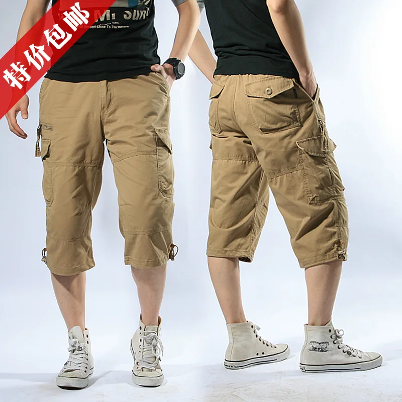 Шорты Мужские Спортивные На молнии свободные бриджи со множеством карманов