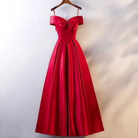 New wine boat neck sexy lady girl women princess bridesmaid banquet party prom performance dance ball dress gown free shipping