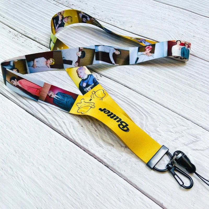 Kpop Bangtan Boys New Album Butter Neck Strap Lanyard for Keys ID Card Gym Mobile Phone Straps Anti-lost Rope Korea Accessories | Мобильные