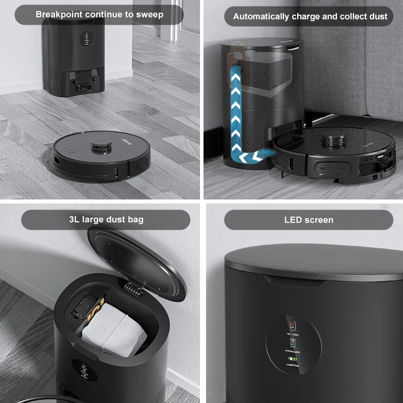 Vacuum Cleaner Mop Robot LDS Navigation Smart Dust Collection Auto Charge APP Control Google Assistant Alexa For Floor Carpet | Бытовая