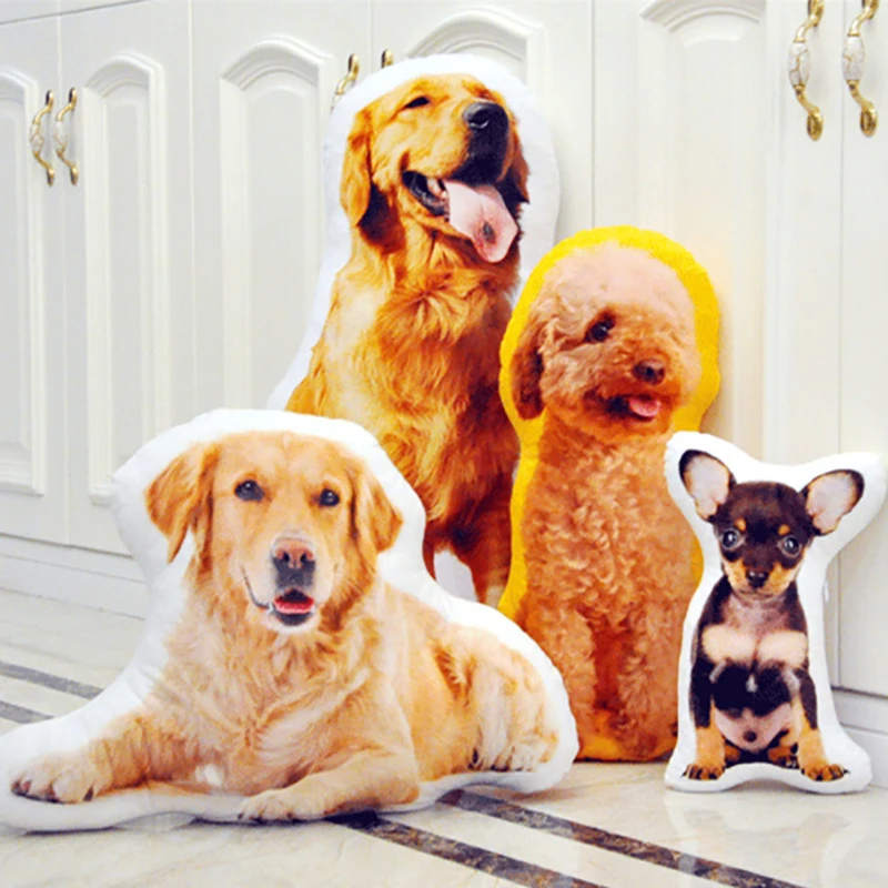 Милая плюшевая подушка для щенка однотонная Удобная в форме животных на