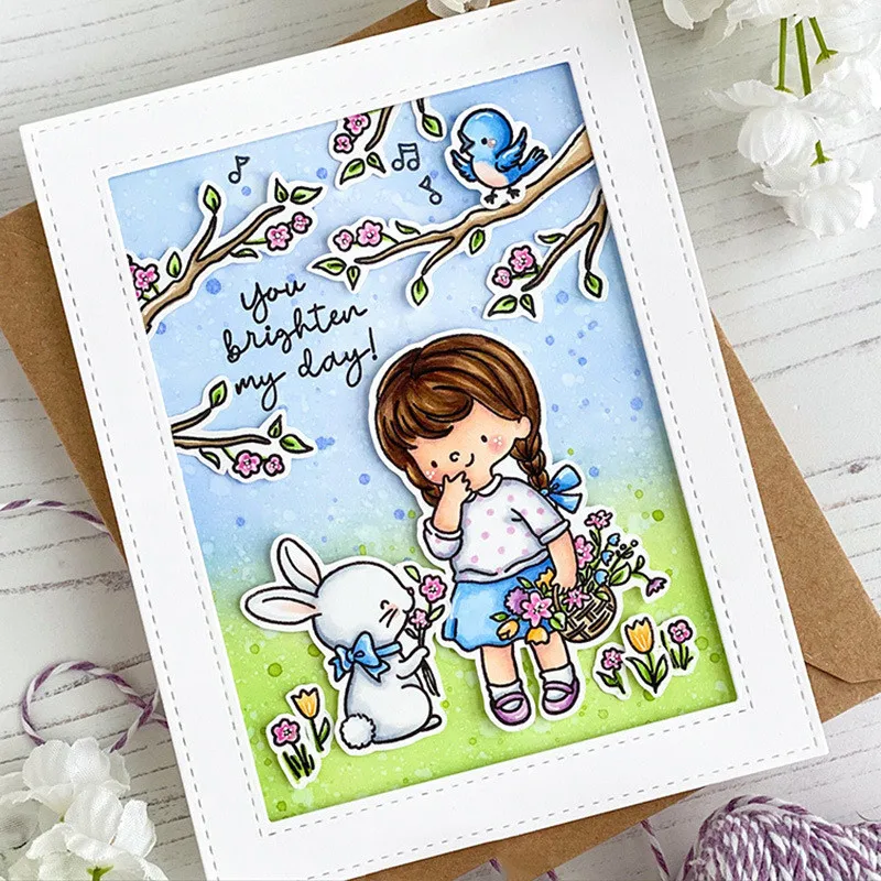 

2021 Clear Stamp /Cutting Die Skiing Rabbits Penguin Elk Deer Scrapbooking Ppaer Card Handcraft Transparent Stencil DIY Handbook