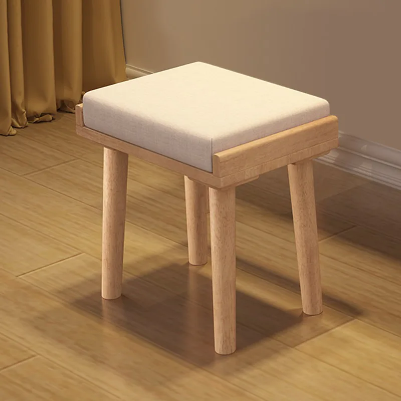 

Nordic Real Solid Wood Makeup Stool Ottoman Sofa Chair Door Side Shoes Footstool Footrest Bench Furniture