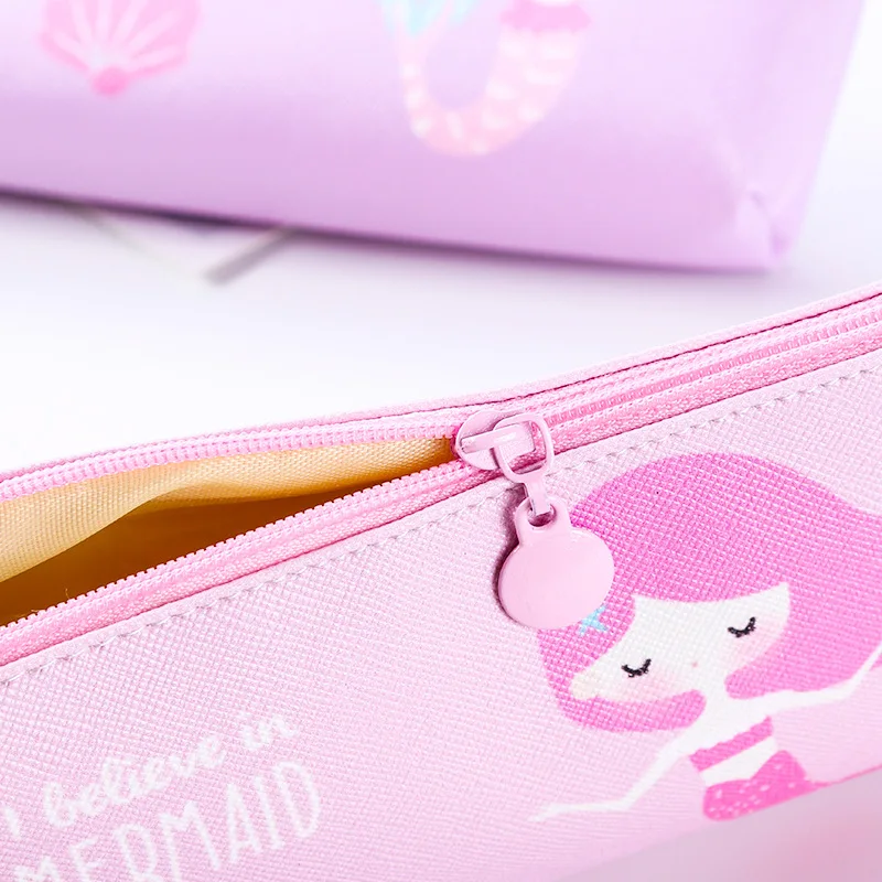 Милый пенал Русалка для девочек Kawaii PU Сумочка для ручек и карандашей коробка канцелярские принадлежности подарок, школьные принадлежности Zakka
