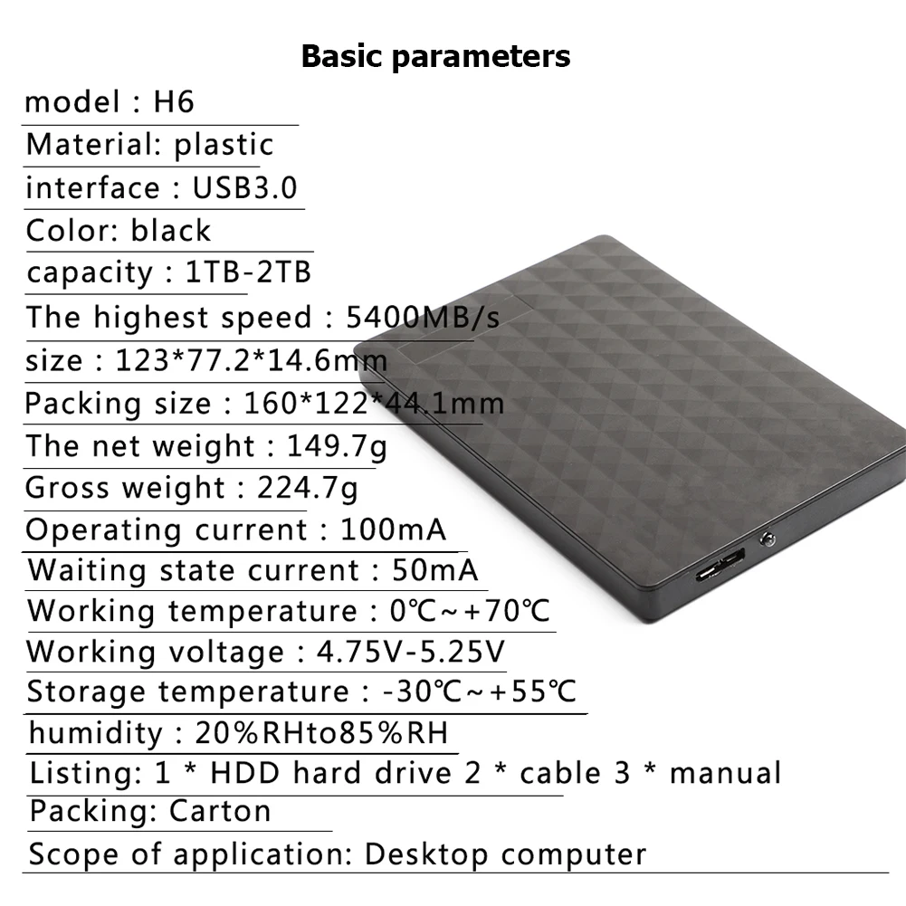 

2.5 inch USB 3.0 External HDD Enclosure Box to SATA Hard Drive Case Portable HDD Drive Case SSD Box Case for PC Laptop Notebook