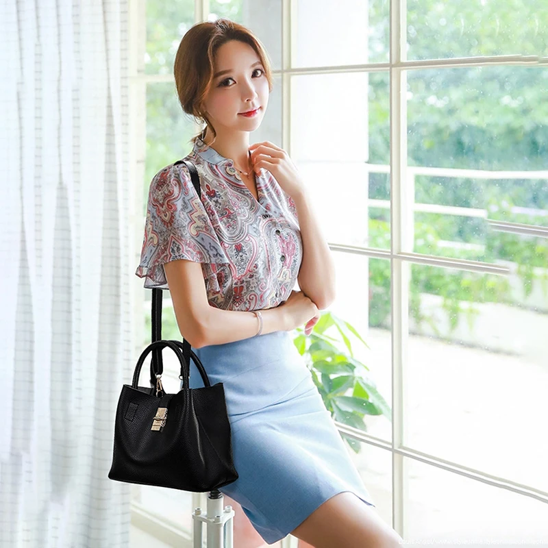 

Retro Bucket Bags PU Leather Women Handbag Totes Shoulder Messenger Bags Fashion Ladies PU Purse