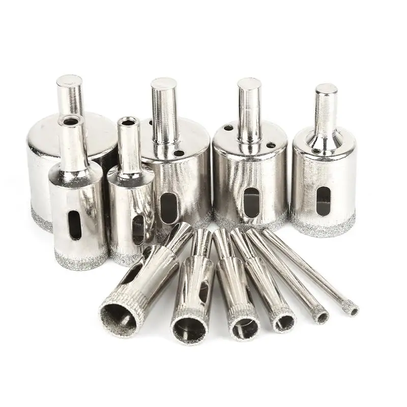 

Diamond Coated Drill Bits 3-32mm 12pcs Hollow Core Drill Bits Sets for Tile Marble Glass Ceramic Hole Saw Drill Diamond Core Bit