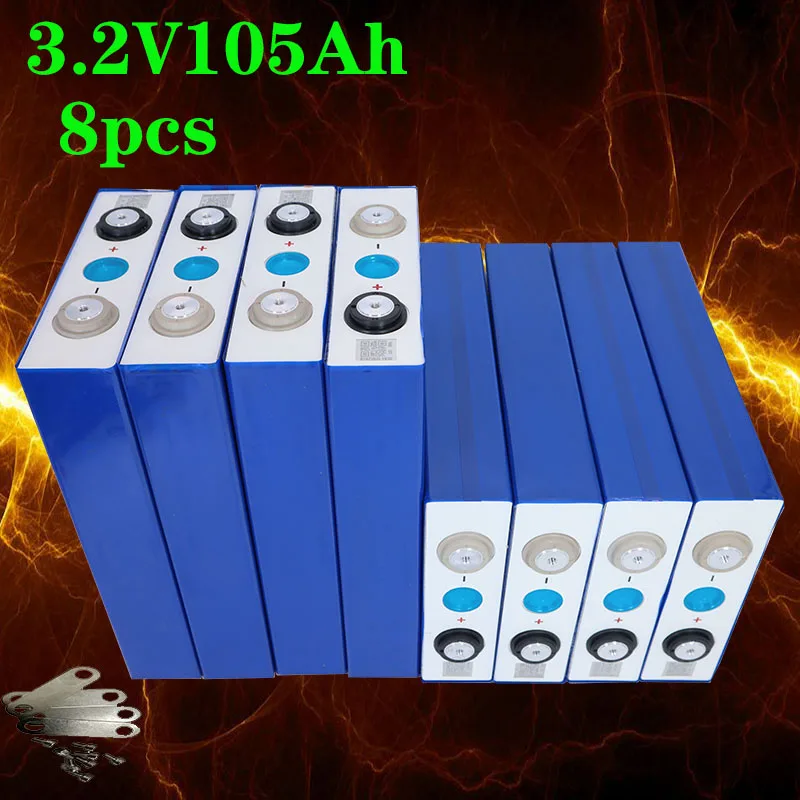 Новые 8 шт. 3 2 V 105Ah lifepo4 батареи не 100ah 12V21 0Ah/24V105Ah для EV RV diy солнечный ЕС США налог