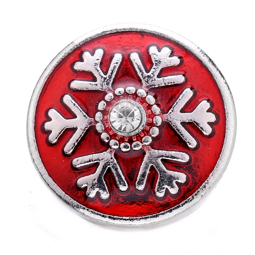 10 шт./лот Рождественская кнопка 18 мм снежинки застежка ювелирные изделия