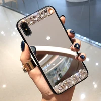 shiny rhinestone mirror phone case for iphone 13 11 12 pro x xr xs max sparkle bling diamond cover for iphone 6 7 8 plus coque