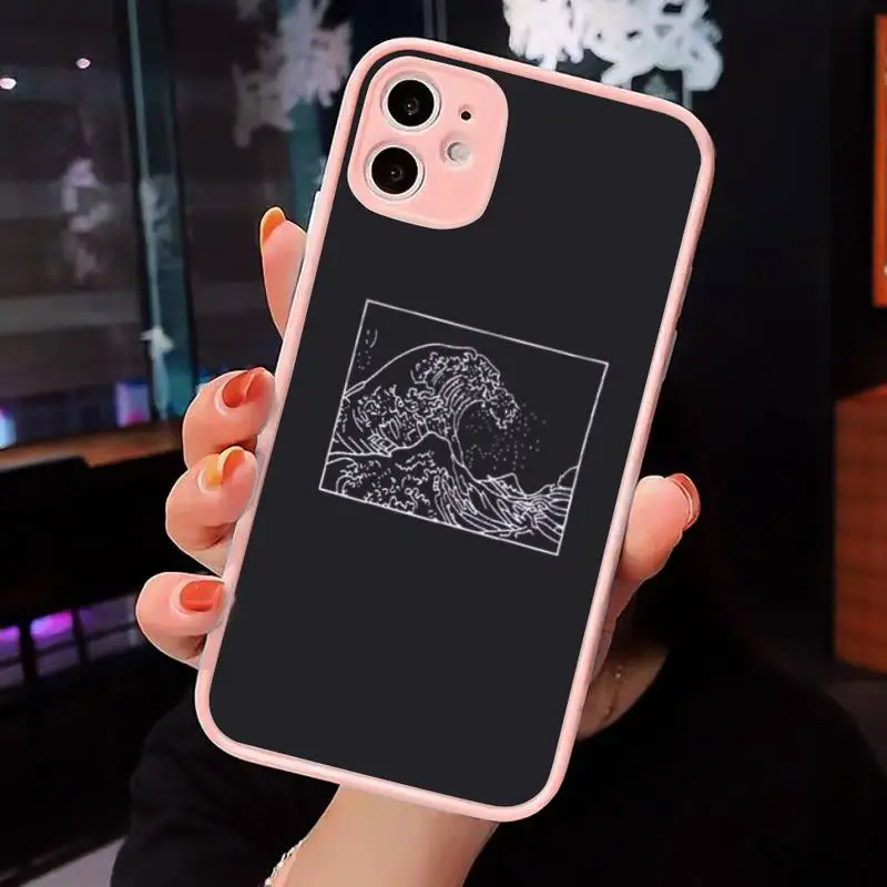 

The Great Wave off Kanagawa Phone Cases matte transparent For Pink iPhone 7 8 x xs xr 11 12 pro plus max mini Clear Funda