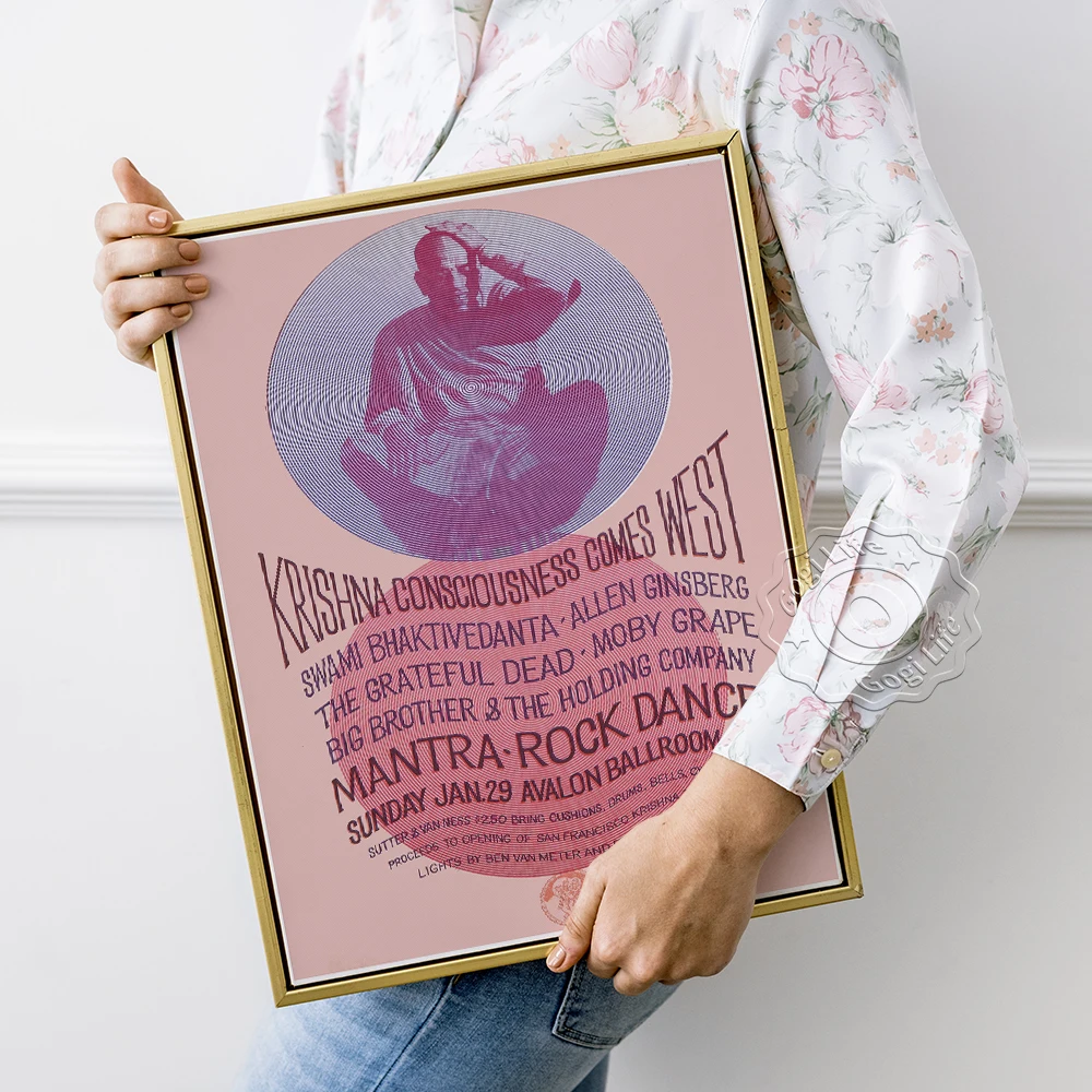 Мантра-рок-танцы Авалон музыкальный плакат сегменты музыкальных винтажных