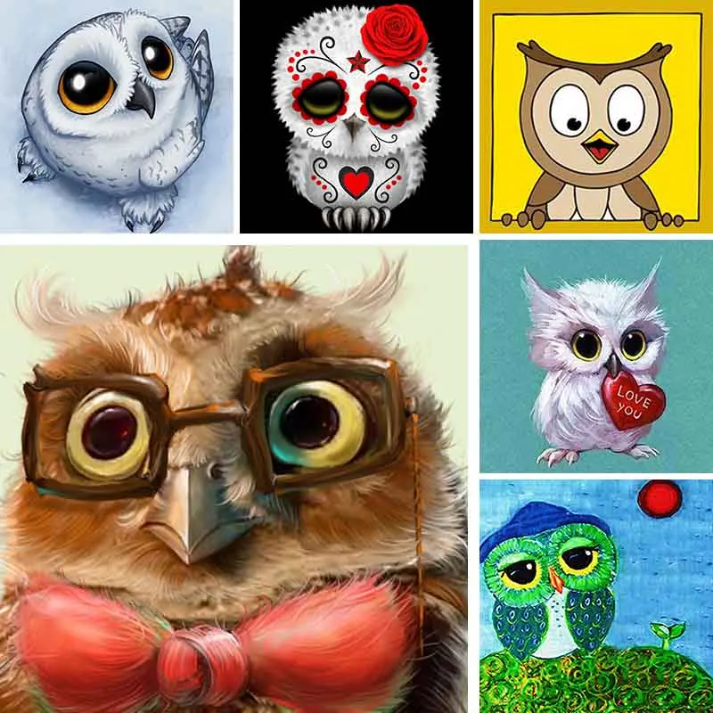 

5D Diamond Embroidery Cute Owl Full Drill Diamond Painting Nighthawk Animal Art Cross Stitch Mosaic Crafts Home Decor Gift M72