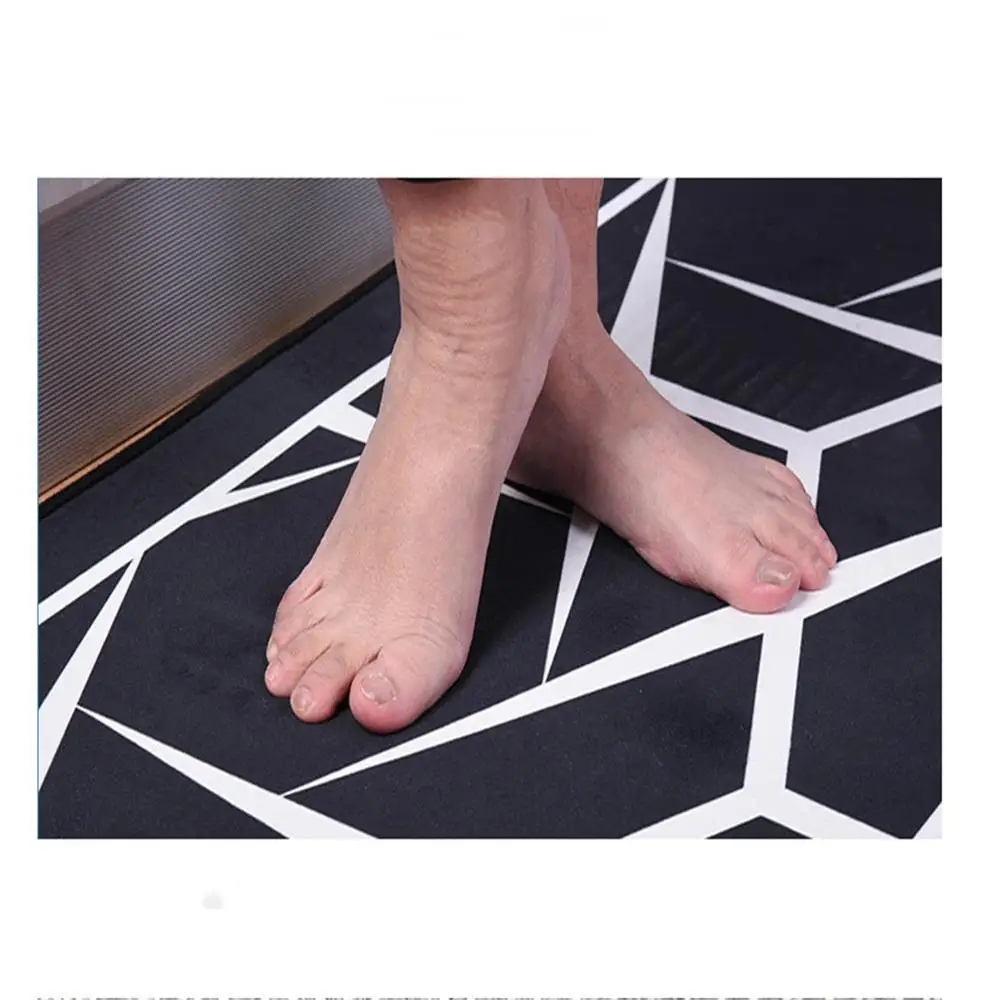 Черные Геометрические черно-белые черные Пантеры кухонный Ковер Напольный