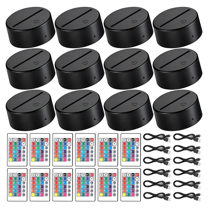 

3D Night LED Light Lamp Base 16 Colors LED Light Display Base,for Acrylic and Resin Glass for Restaurant Room Shop