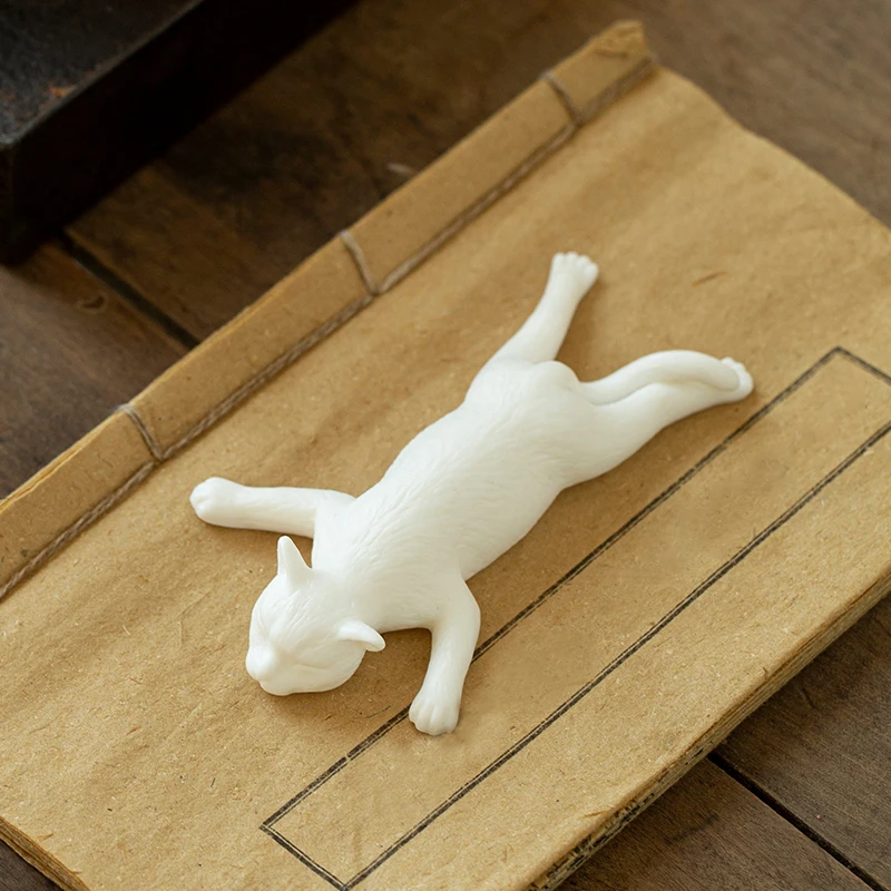 

[MGT] Home Decor Creativity Cat Handmade Ceramic Small Ornaments Cute Animals Desktop Decorations Furnishings Tea Pet Gifts