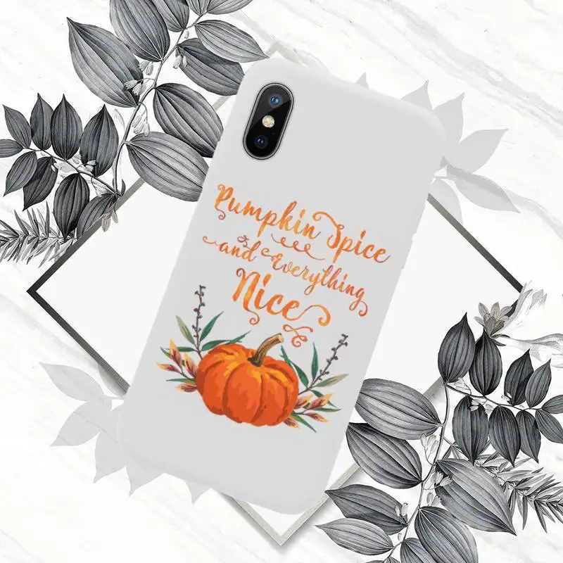 

Autumn Cartoon Pumpkin Maple Girl Phone Case Candy Color for iPhone 11 12 mini pro XS MAX 8 7 6 6S Plus X SE 2020 XR
