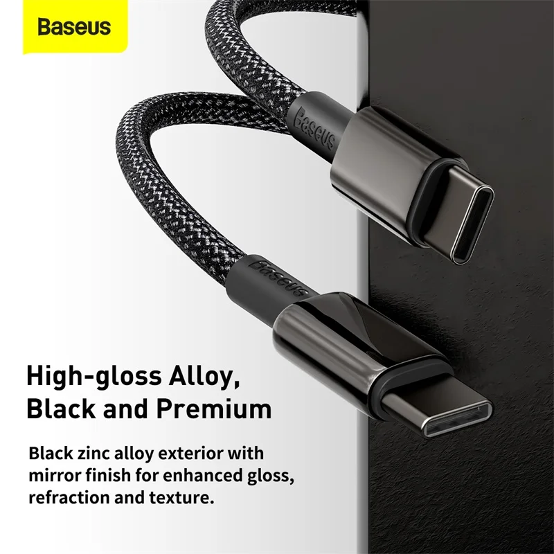 Кабель Baseus 100 Вт USB C к Type для быстрой зарядки 4 0 PD кабель Xiaomi Samsung Macbook pro передачи