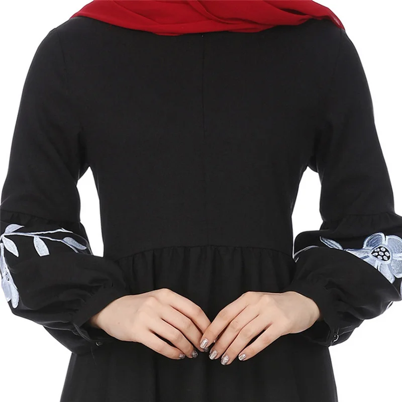 Женское шифоновое платье с длинным рукавом длинное винтажное круглым вырезом и