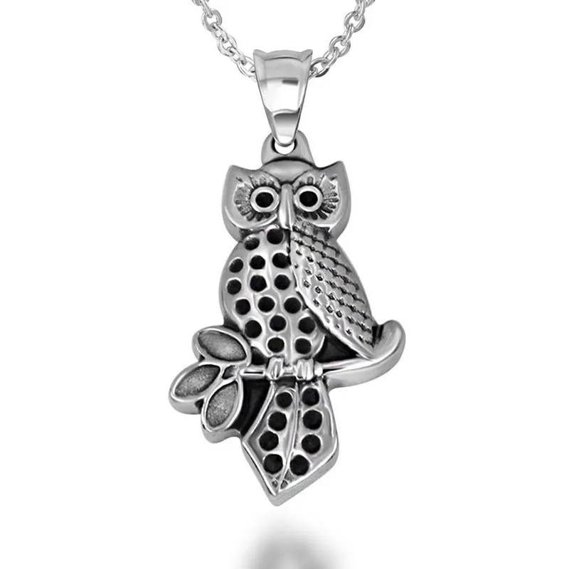 Ожерелье Hemiston в стиле ретро с кулоном виде совы из титановой стали мужское
