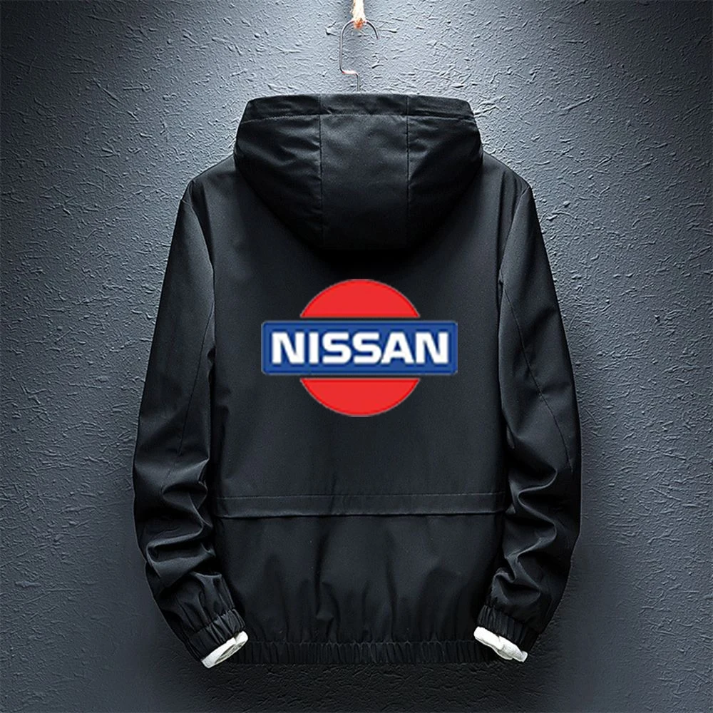 

2021 NISSAN Hoodies Splice Windbreaker rainproof Fashion Jackets Zipper Man's Casual Coats Spring Autumn Tops
