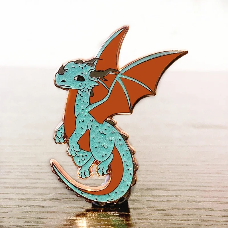 

Glitter Dragon Hard Enamel Pin Cute Cartoon Pterodactyl Medal Brooch Accessories Fashion Lapel Backpack Pin Jewelry