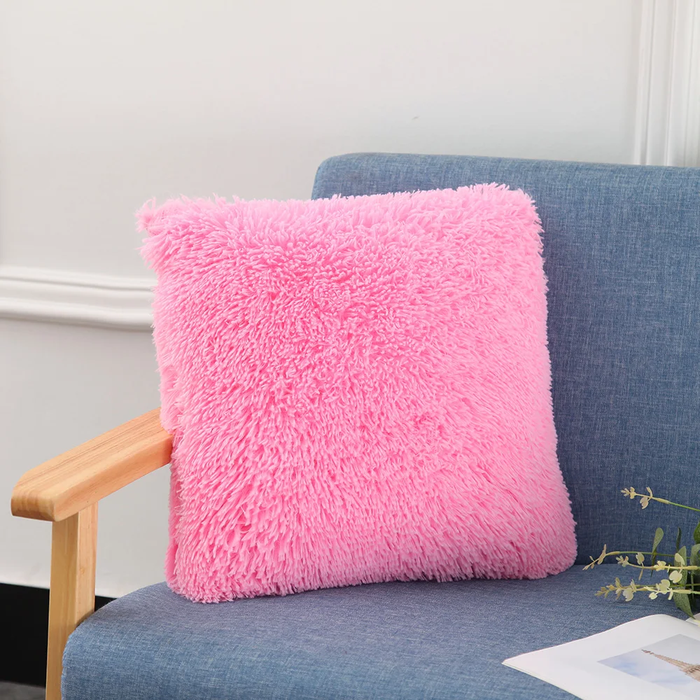 Пушистая плюшевая наволочка декоративная подушка Мягкая Наволочка без ядра для