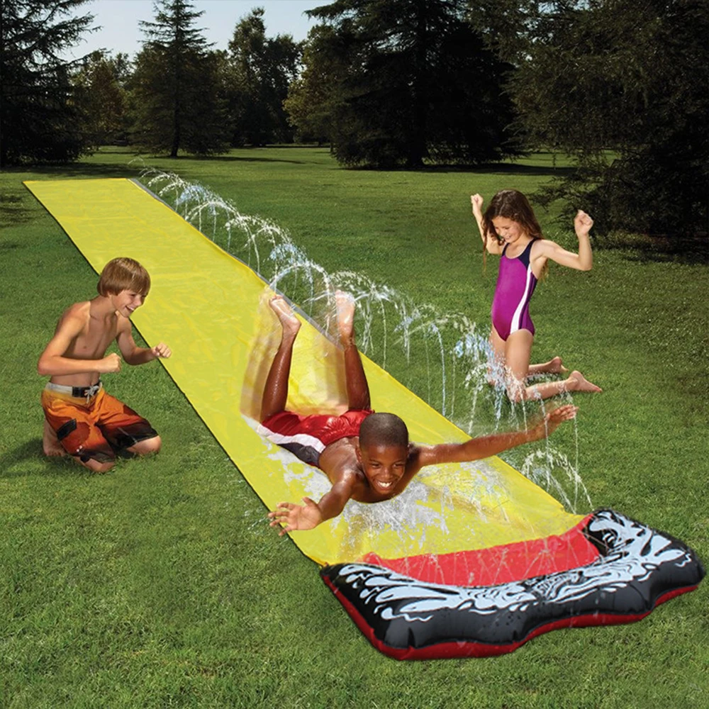 

Waterslide Inflatable For Kids Fun Outdoor Slip Pool Splash Park Outdoor Toys Garden Racing Lawn Water Slide Pools & Water Fun