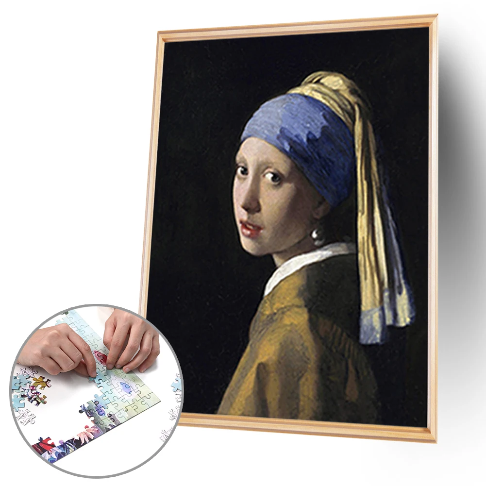 

Picture Puzzle Toys Earring Girl DIY Paper Jigsaw Kids Educational for Adults Children Bedroom Decoration Gift