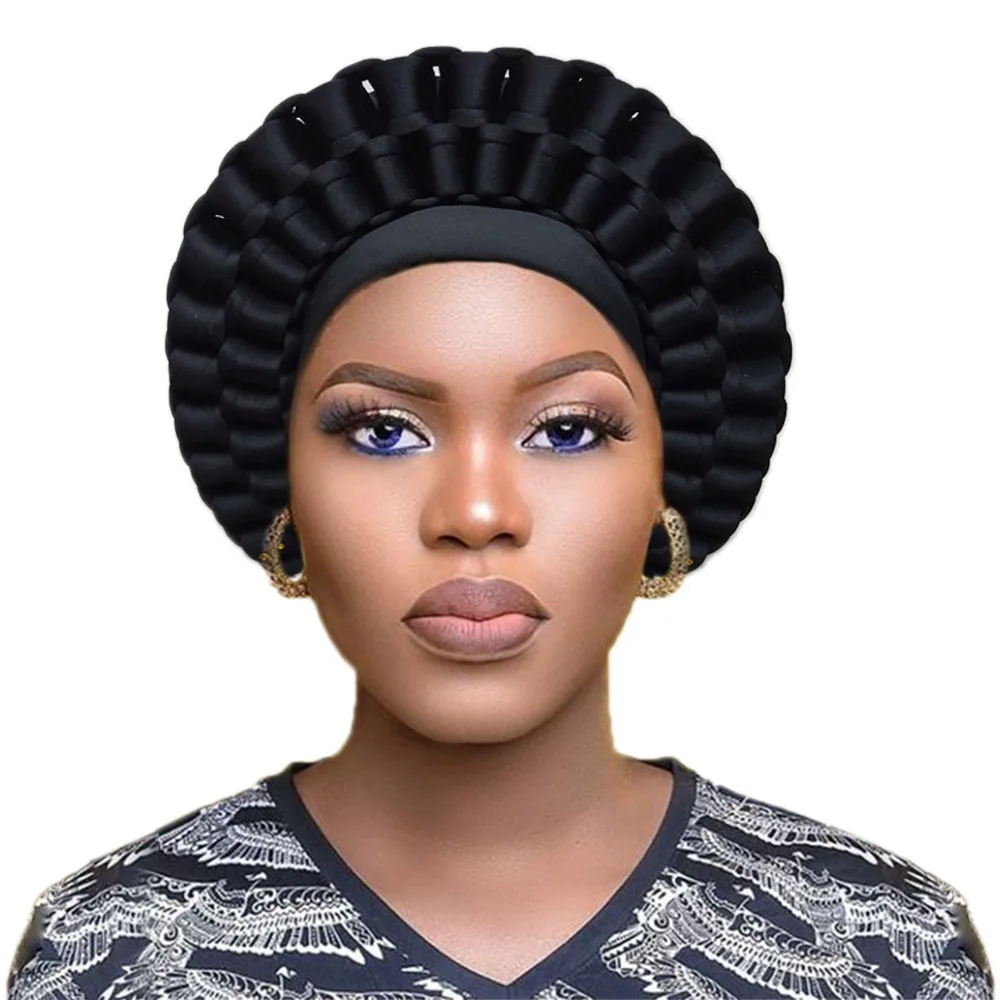

Women turban auto gele African headwraps fashion design headtie already made