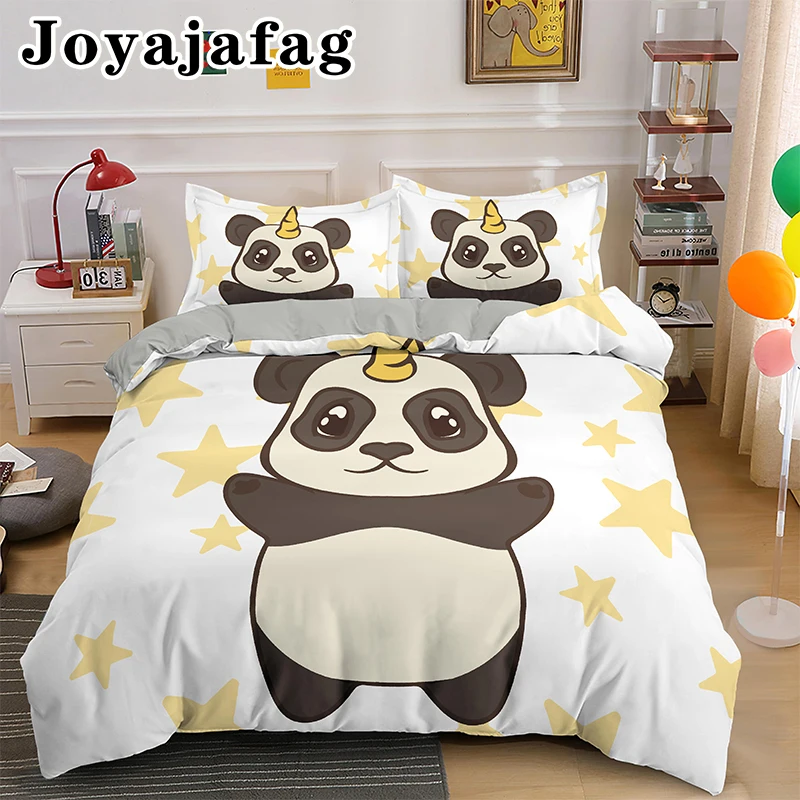 

Children Bedding Decor Bedclothes Cute Cartoon Panda Printed 2/3Pcs Duvet Cover Set With Pillowcase