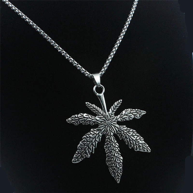 Лидер продаж сплав ожерелье кленовый лист 70 см длинная цепочка из нержавеющей