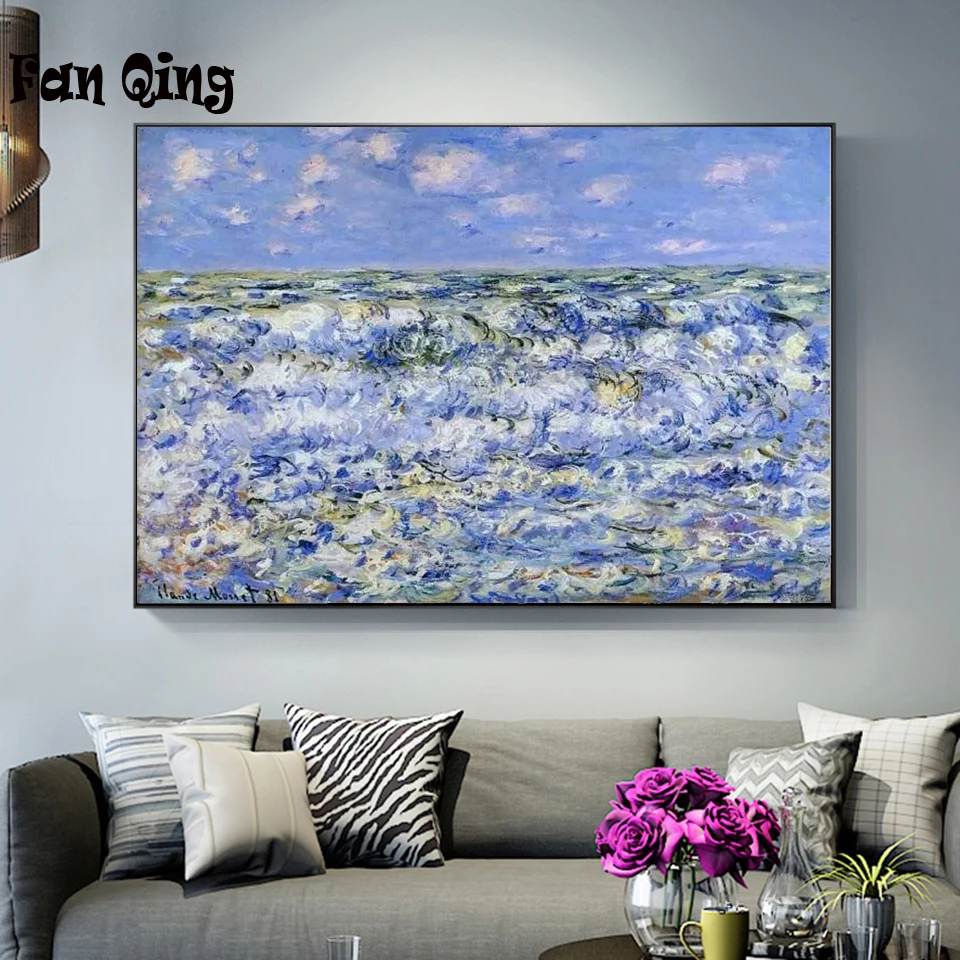 

Алмазная 5d картина «сделай сам», мозаика с импрессионизмом океаническими волнами, вышивка крестиком, квадратная круглая Алмазная Стразы, д...