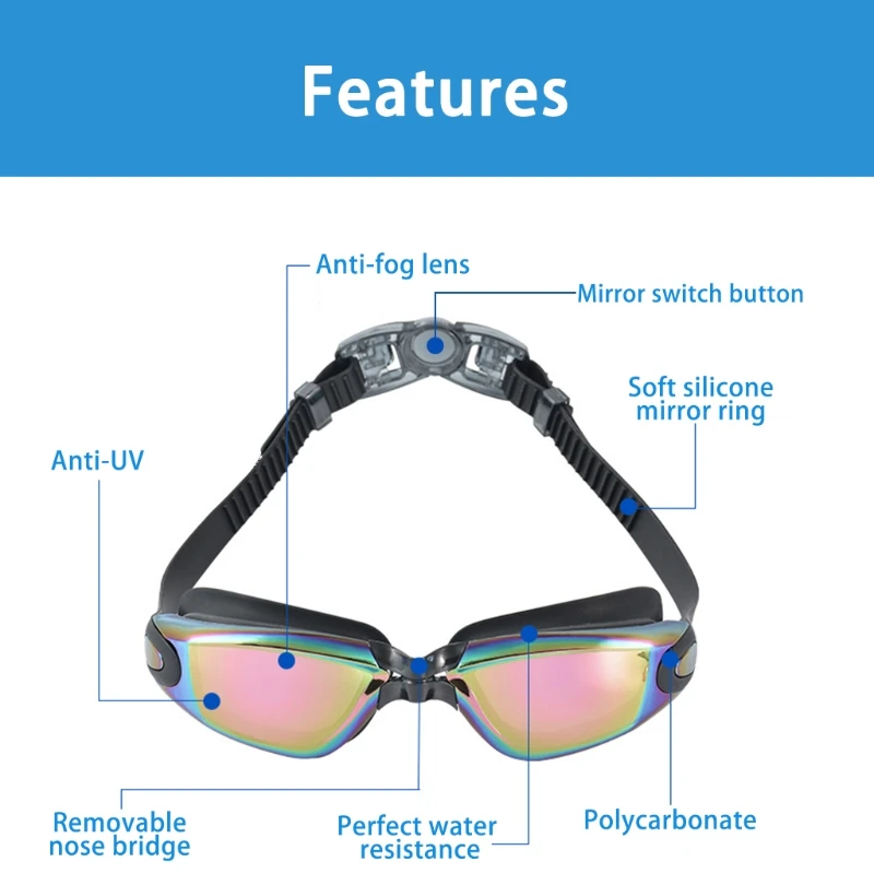 

Swim Goggles, Swimming Goggles No Leaking Anti Fog Adult Men Women Youth G99D