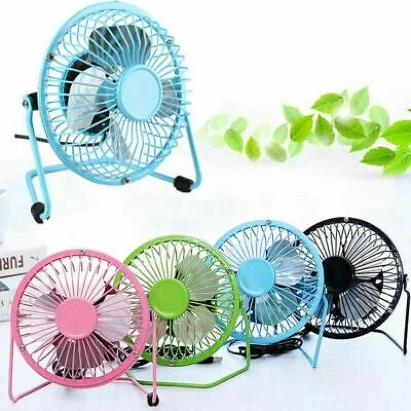 

Metal Design Personal Fan Mini USB Table Desk , Quiet Operation 4' USB Cable Fan