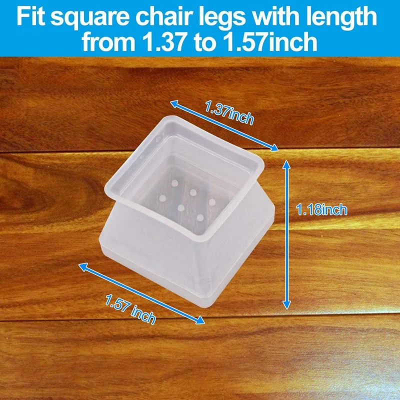 

36Pcs Furniture Silicon Square Protection Cover,Chair Leg Caps Furniture Table Feet Cover,Prevents Scratches and Noise