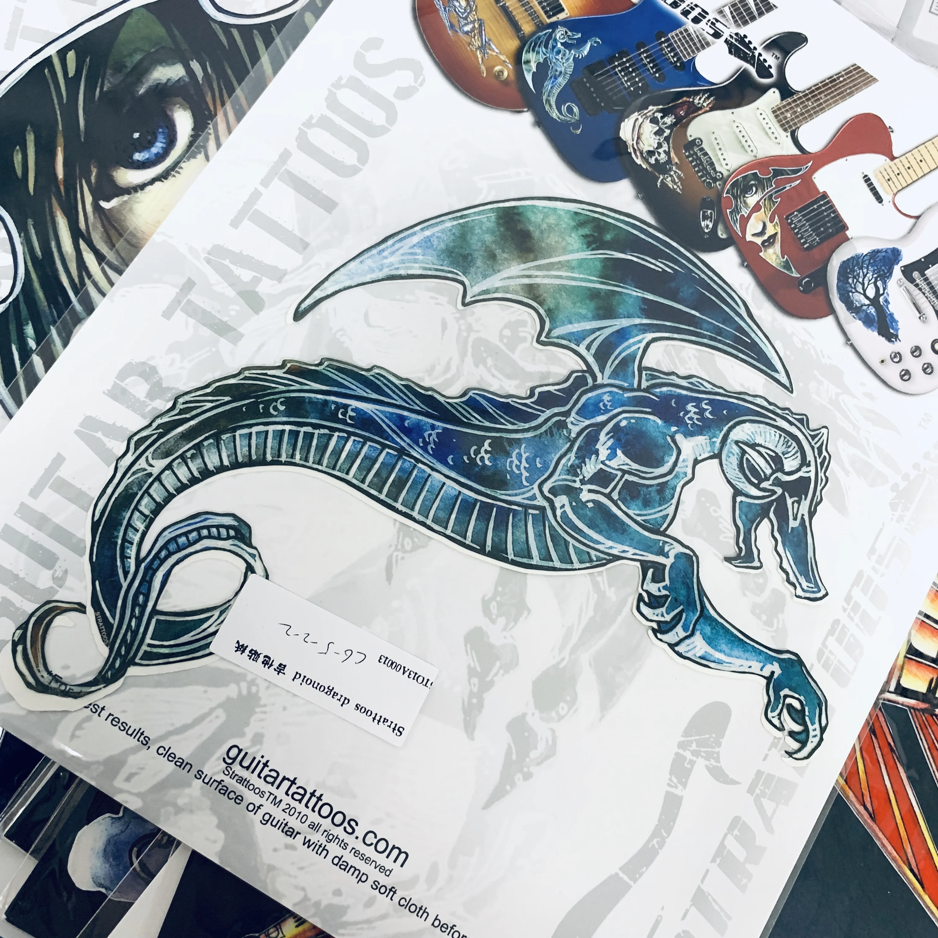 

Наклейки с инкрустацией для гитары Strattoos-Dragonoid, не клейкие наклейки для татуировки для персонализации вашей гитары