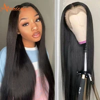 straight 13x4 lace frontal human hair wig for women 180 hd lace frontal wig transparent brazilian bone straight 4x4 closure wig