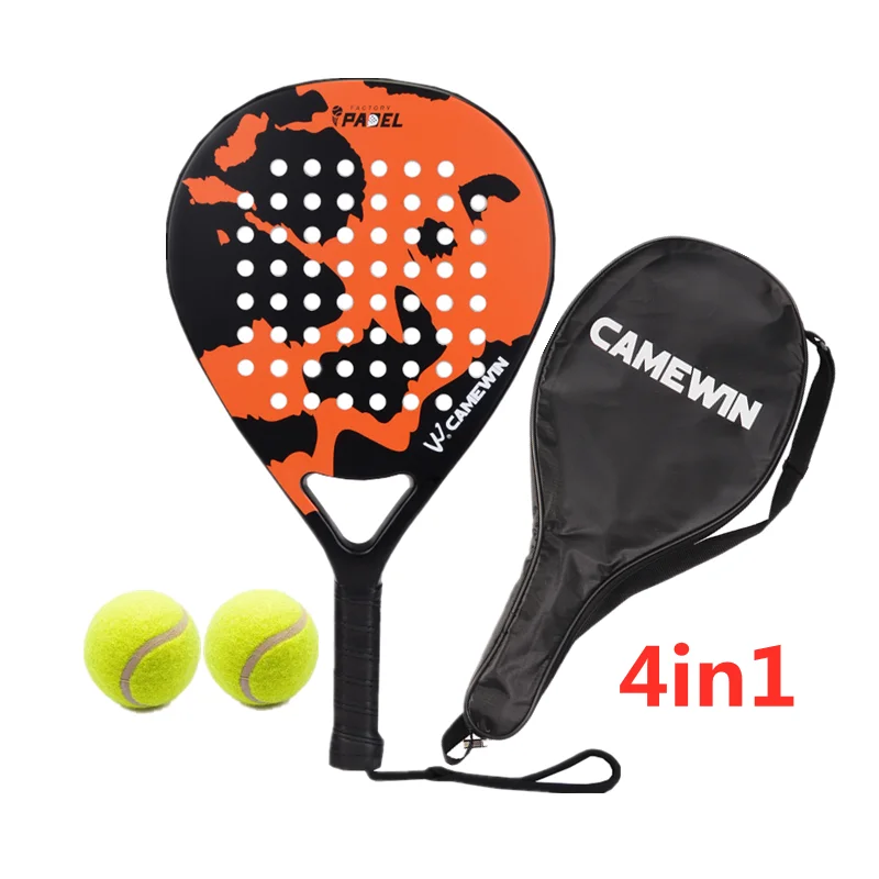 

2021 Camewin Professional Carbon Fiber Beach Tennis Racket Paddle Racket New Raquete Beach Tennis Sports with Bag and Ball