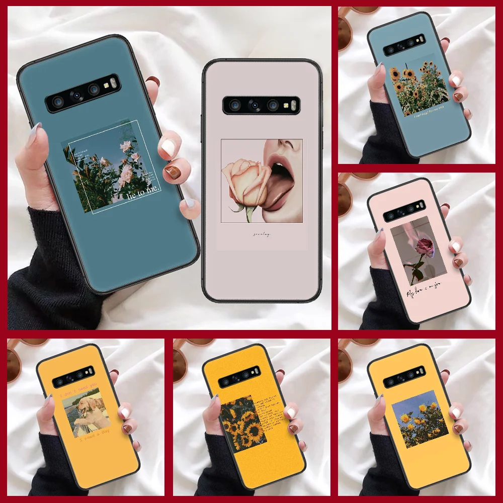 Роза цветок художественная текст чехол для телефона Samsung Galaxy Note S 8 9 10 20 Plus E Lite Uitra