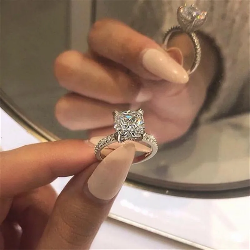 

Ins Лидер продаж, роскошные ювелирные изделия, Настоящее серебро 925 пробы, серебряная подушка, форма, белый топаз, CZ Бриллиант, драгоценные кам...