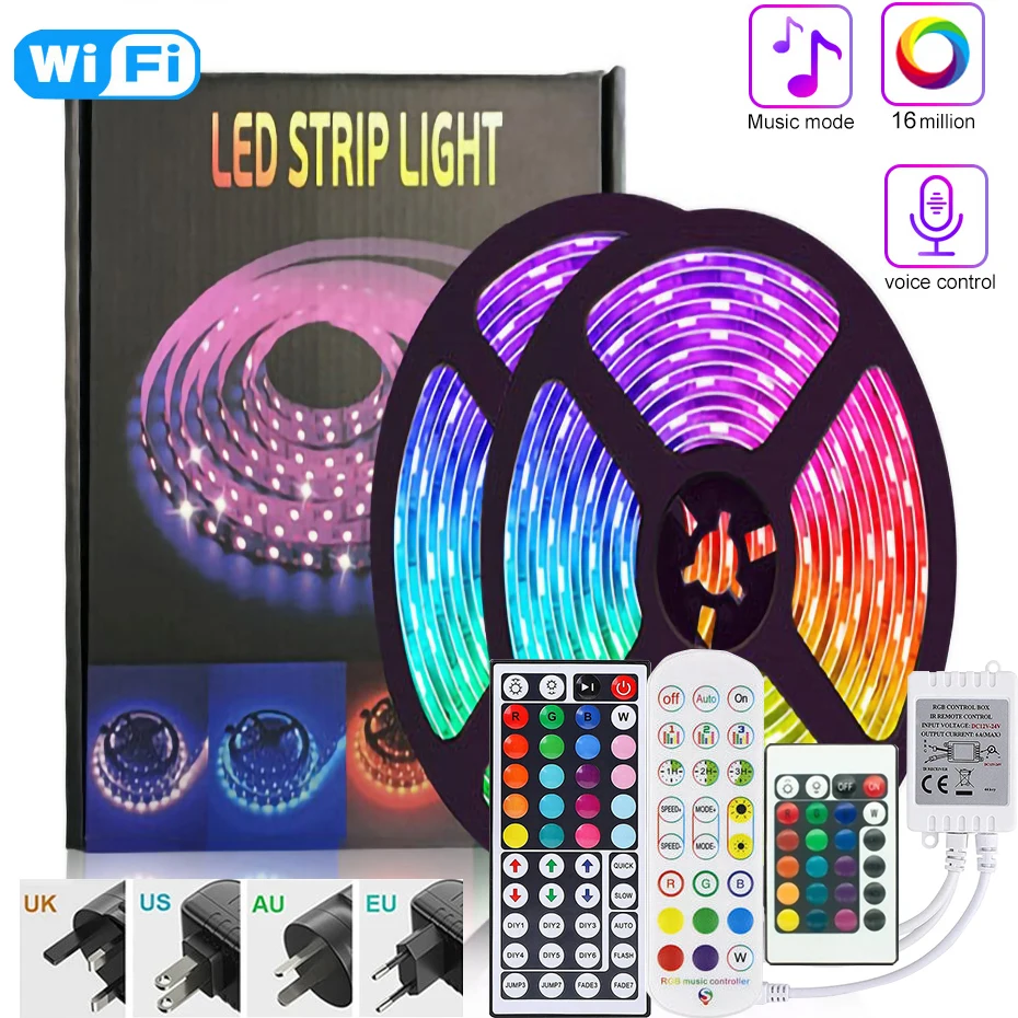 

WIFI LED Strip Lights Bluetooth RGB Led Light 5050 SMD Flexible Waterproof Tape Diode Remote Control Light Room Wall BackLigh