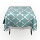 Геометрические синие зеленые градиентные бирюзовые скатерти, дизайнерские скатерти для стола, домашние вечерние скатерти для девочек
