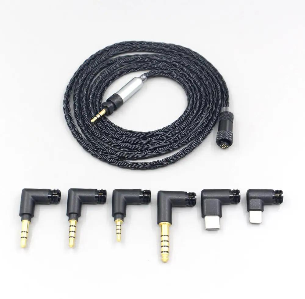 

16 Core Black OCC Awesome All In 1 Plug Earphone Cable For Shure SRH840 SRH940 SRH440 SRH750DJ Philips SHP9000 SHP8900 LN006942