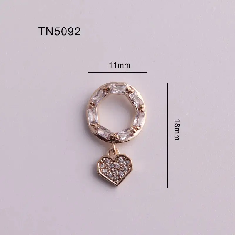5 шт. TN5092 Love Солнцезащитные очки с круглой Циркон нейл арта украшения ювелирные