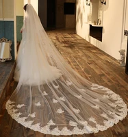 2020 hot sale 3 meter cathedral wedding veil whiteivory lace bridal veil with comb bride wedding accessories in stock