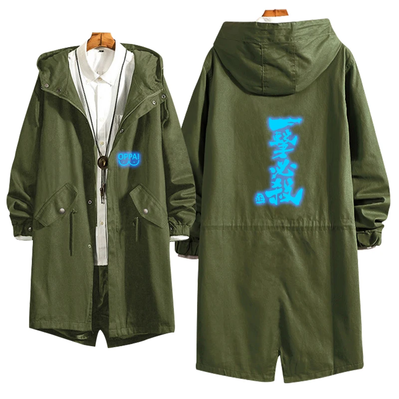 Косплей Аниме ONE PUNCH MAN аниме окружающих Цвет печати плащ Тренч с капюшоном и